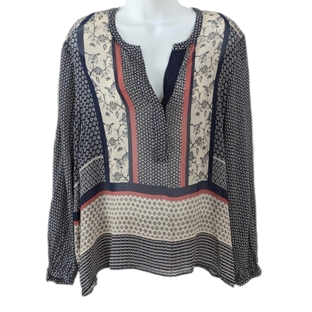 Part Two striking abstract print blouse